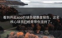 看到<strong>开云app</strong>的球员健康度报告，这名核心球员已经是带伤坚持了。
